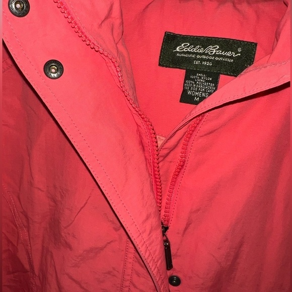 Eddie Bauer Pink & Red Zip-Up Jacket Rain Coat With Buttons - Picture 2 of 5